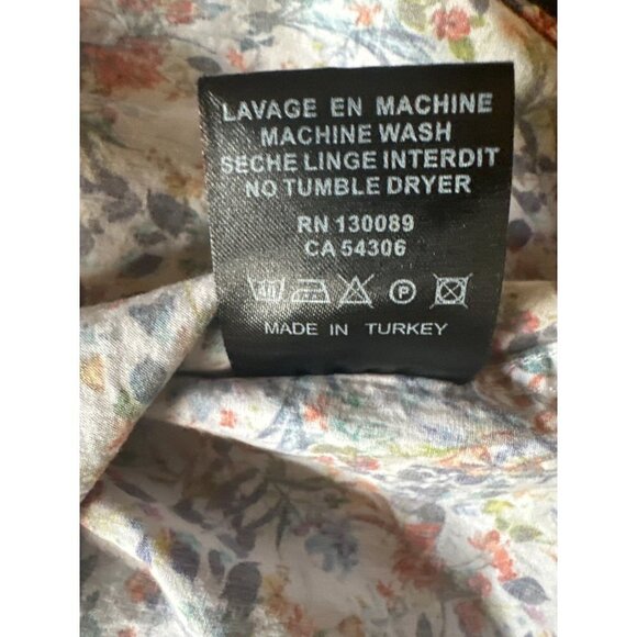 Jared Lang Multi Color Floral Short Sleeve Button Up Shirt Size Medium - Picture 5 of 6